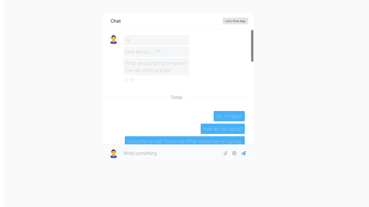 Image showing the interface of the interactive chat application.